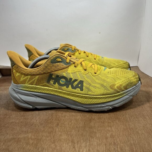 Hoka One One Challenger ATR 7 Mens 11.5 Shoes Yellow Trail Running Sneaker - Picture 1 of 10